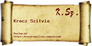Krecz Szilvia névjegykártya